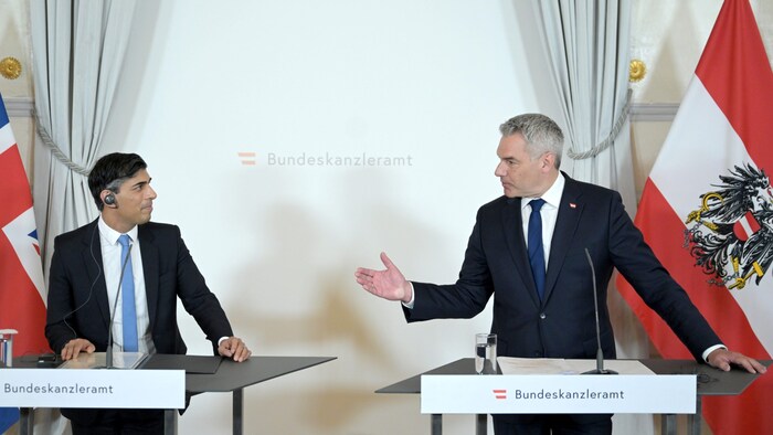 British Prime Minister Sunak (left) was in Vienna this week.