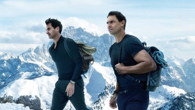 Roger Federer (l.) and Rafael Nadal at 3000 meters. (Bild: Louis Vuitton, Annie Leibovitz)