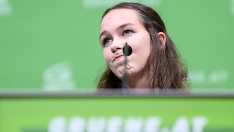 Lena Schilling described the accusations as "bullshit", among other things. (Bild: APA/MAX SLOVENCIK)