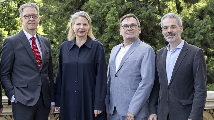 Intendant Ulrich Lenz, Chefdramaturgin  Katharina John, Ballett-Chef Dirk Elwert und ...