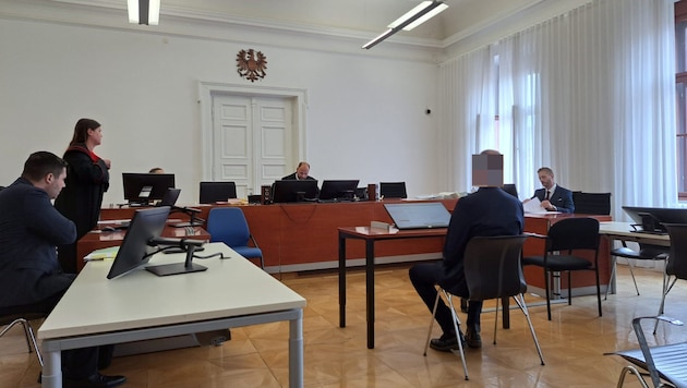 Ein Mini-Bruchteil aus dem Gesamtverfahren um den Finanzkrimi der Grazer FPÖ fand am Mittwoch am Straflandesgericht statt. (Bild: Stockner, Krone KREATIV)