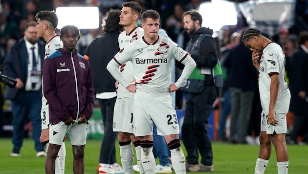 Leverkusen's streak was broken in the Europa League final of all places. (Bild: AP ( via APA) Austria Presse Agentur/ASSOCIATED PRESS)