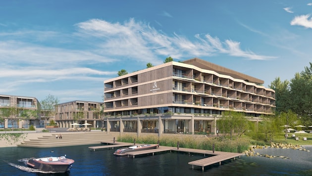 Am Traunseeufer wird bis 2026 das Seeviertel samt Hotel „Das Gmundner“ errichtet (Symbolbild). (Bild: project A01 architects)