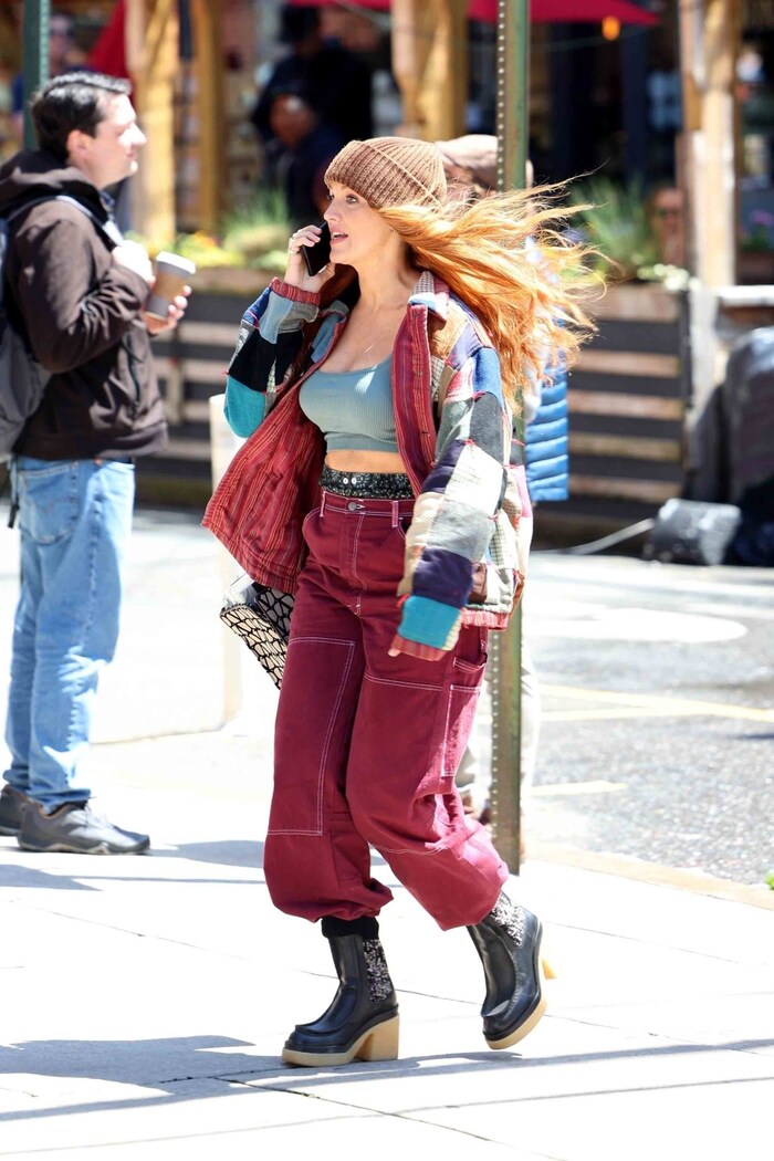 Blake Lively during the filming of "It Ends With Us".