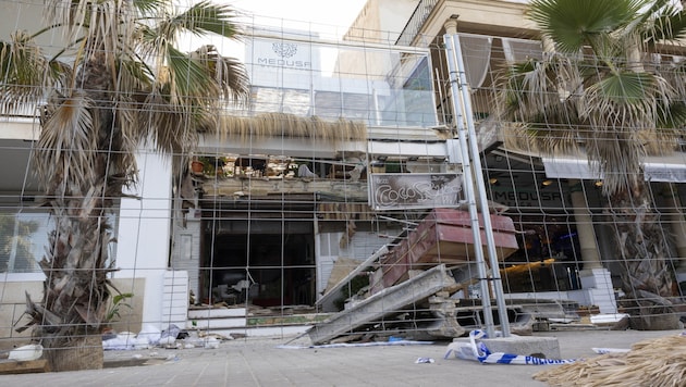 Collapse of the "Medusa Beach Club" on Mallorca (Bild: AFP)