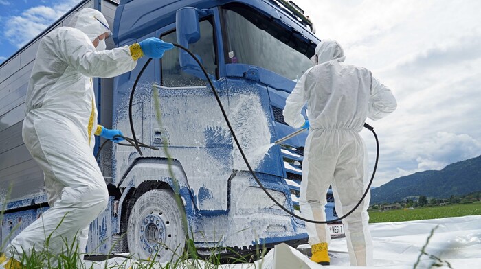 Among other things, vehicles were contaminated during the exercise.