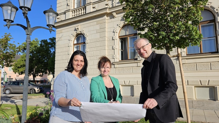 Finanzstadträtin Colly Kallaus, Bürgermeisterin Ribisch und Raumplaner Hans Emrich erledigen ...