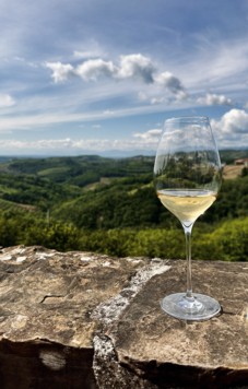 Der Ausblick auf die umliegende Landschaft ist im Mittelalter-Dorf Šmartno besonders schön. (Bild: Clara Milena Steiner)