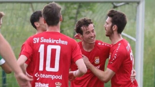 Seekirchen celebrated their sixth league win in a row against Grödig. (Bild: Andreas Tröster)