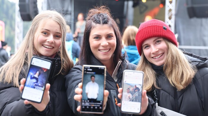 Sofia, Jasmina und Jana (v. li.) sind treue Follower von Eder auf Social Media. 