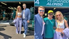 Mikaela Shiffrin und Aleksander Aamodt Kilde trafen in Monaco unter anderem Fernando Alonso. (Bild: Facebook.com/Mikaela Shiffrin)