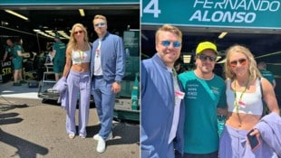 Mikaela Shiffrin und Aleksander Aamodt Kilde trafen in Monaco unter anderem Fernando Alonso. (Bild: Facebook.com/Mikaela Shiffrin)