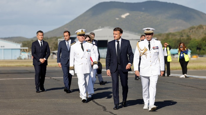 Macron during his visit to Nouméa on May 23