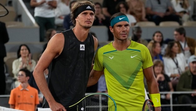 Alexander Zverev (li.) und Rafael Nadal