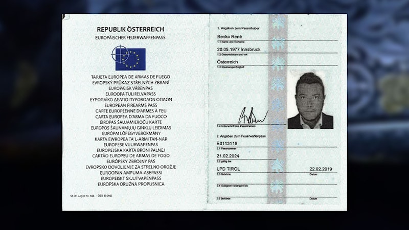Benko's firearms pass (Bild: zVg)