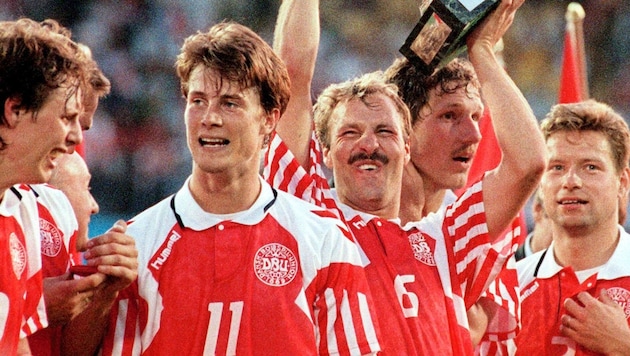 Kim Vilfort (2.v.re.) siegte bei der EURO 1992 mit den sensationellen Dänen. (Bild: picturedesk.com/Bernd Weissbrod / dpa / picturedesk.com)