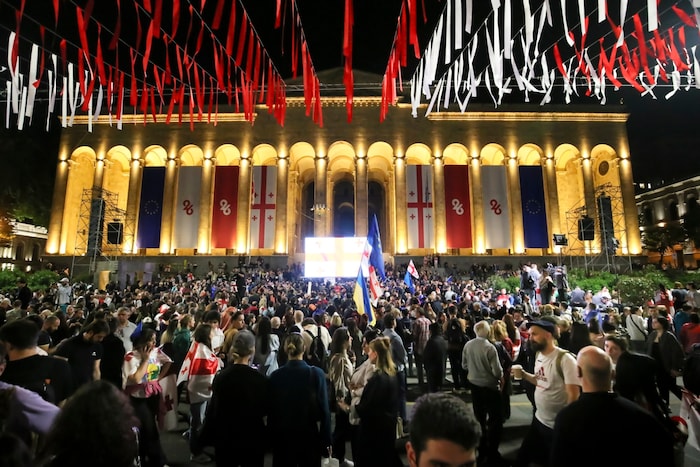 Demonstrations against the law continued outside parliament on Tuesday.