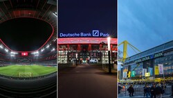 Das Allianz Stadion, der Deutsche Bank Park sowie der Signal Iduna Park (v.l.n.r.) bekommen neue Namen. (Bild: GEPA)