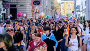 Als kunterbunter Festzug zog die Pride-Parade durch die Landeshauptstadt. (Bild: Molnar Attila)