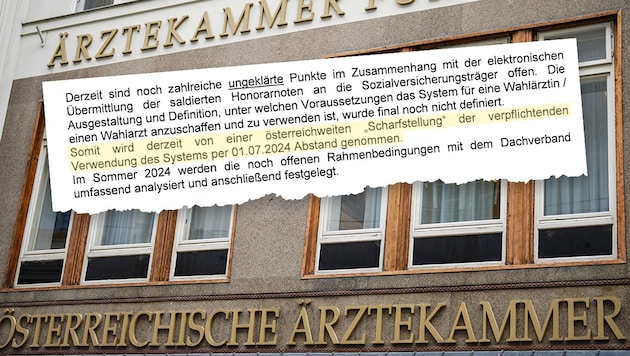 Tabipler Birliği üyelerine, hastaların üzerindeki yükü hafifletmesi beklenen bu yasayı görmezden gelmeleri çağrısında bulunuyor. (Bild: Krone KREATIV/EVA MANHART / APA / picturedesk.com, zVg)