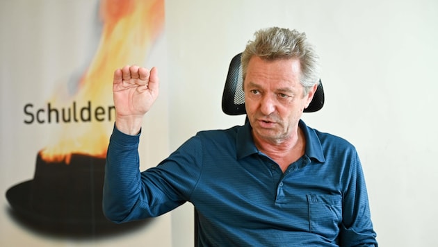 Thomas Berghuber (61) az Adósságtanácsadás Felső-Ausztria vezetője. (Bild: Wenzel Markus)