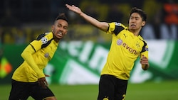 Pierre-Emerick Aubameyang (links) im Dress von Borussia Dortmund. (Bild: AFP/PATRIK STOLLARZ / AFP)