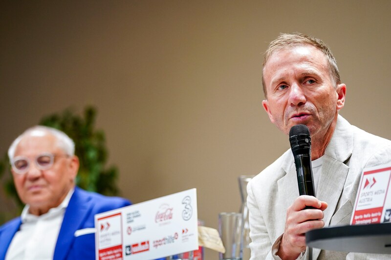 ÖFB-Präsident Klaus Mitterdorfer (rechts) und Felix Magath.  (Bild: GEPA)