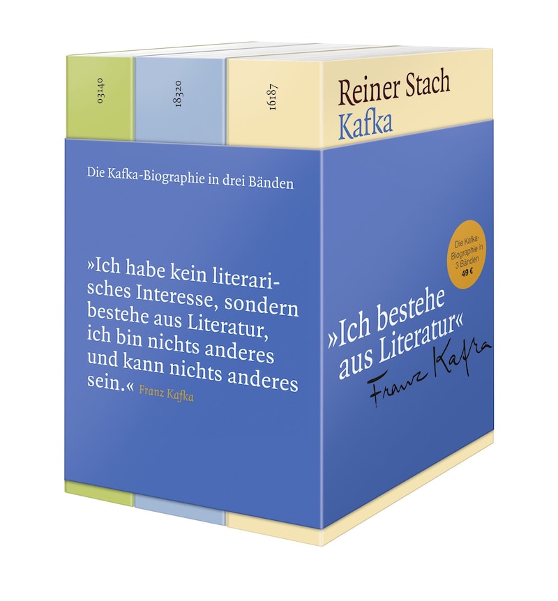 Kafka biography in three volumes: The Early Years, The Years of Decisions, The Years of Insight, published by Suhrkamp Verlag, 2048 pages in total (Bild: Suhrkamp Verlag)