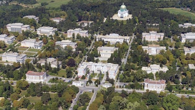 Former Otto Wagner Hospital in Penzing with its more than 30 pavilions (Bild: Christian Fuerthner/MA 18)