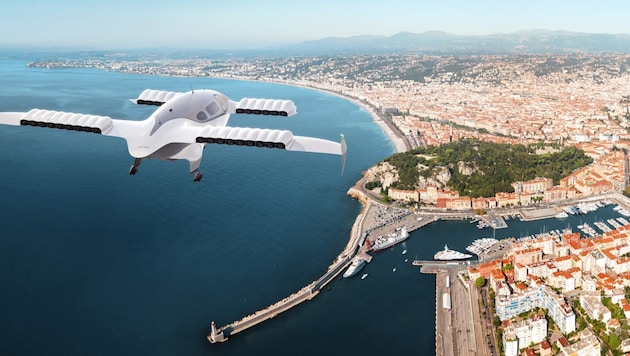 Mit diesem Bild rührt Lilium für den Start für Flüge an der Côte d‘Azur ab 2026 die Werbetrommel. (Bild: Lilium GmbH)