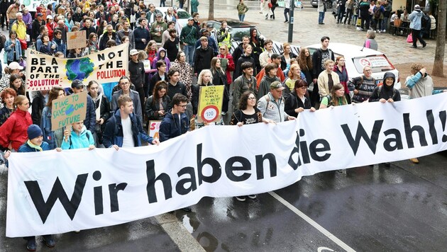 Viyana'da Cuma günü iklim grevi (Bild: APA/Florian Wieser)