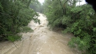 Die Leiblach war „übervoll“.