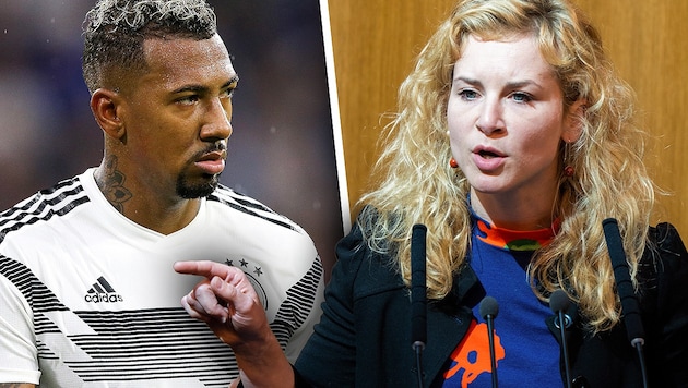 Sogar SPÖ-Frauenchefin Maria Holzleitner kritisiert, dass der LASK Jerome Boateng unter Vertrag genommen hat. (Bild: Krone KREATIV/GEPA, APA/GEORG HOCHMUTH)