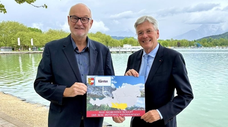 "You now know your way around our state very well," smiled Carinthian Governor Peter Kaiser as he welcomed Gerald Stutz (left). (Bild: Picasa)