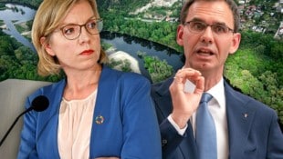Gewessler kämpft um das Renaturierungsgesetz – und handelt sich dafür Ärger mit den Landeshauptleuten ein. (Bild: Krone KREATIV/APA/DIETMAR STIPLOVSEK APA/ROLAND SCHLAGER viadonau)