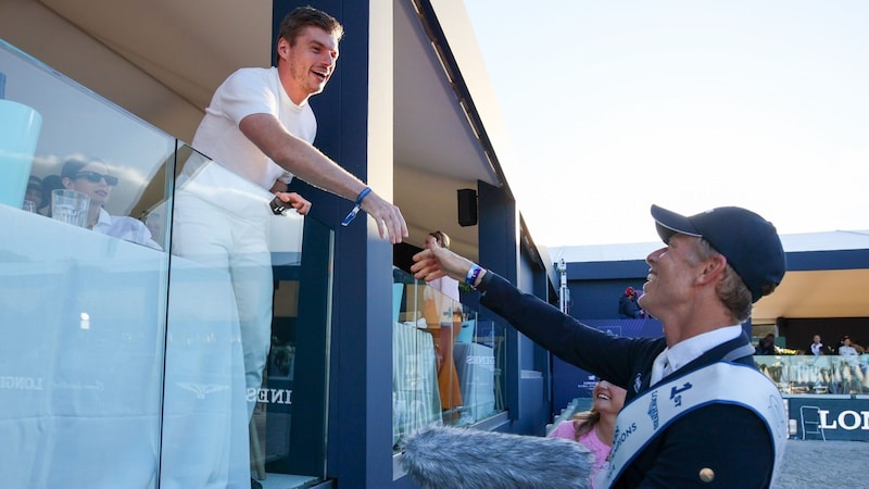 Nach Kühners Sieg beim Global Champions Tour-Event in St-Tropez gratulierte auch Formel 1-Superstar Max Verstappen. (Bild: Longines Global Champions Tour/Ljuba Buzzola)