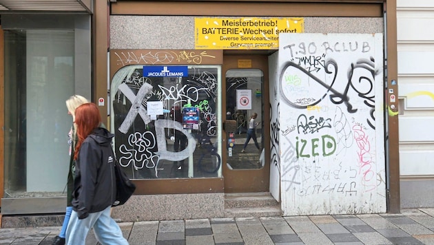 Leere Geschäfte, wie dieses auf der Mariahilfer Straße in Wien, findet man in vielen Städten in Österreich. U.a. setzen ausländische Online-Händler den heimischen Geschäften zu. (Bild: Zwefo)
