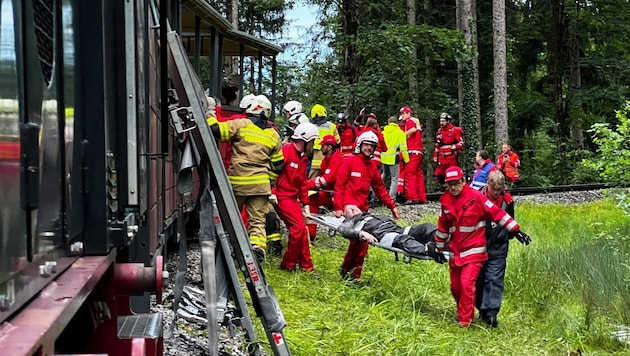 Auch im Freilichtmuseum gab es einen Übungsfall. (Bild: Rotes Kreuz Salzburg)