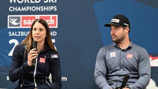 Österreichs Medaillenhoffnungen Mirjam Puchner und Vincent Kriechmayr bei einem Medientermin ...