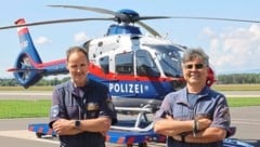 Gerhard Rieglthalner ist Leiter der Alpinen Einsatzgruppe Hochsteiermark, Wolfgang Hofer Pilot bei der Flugpolizei. Gemeinsam heben sie in die Berge ab. (Bild: Christian Jauschowetz)