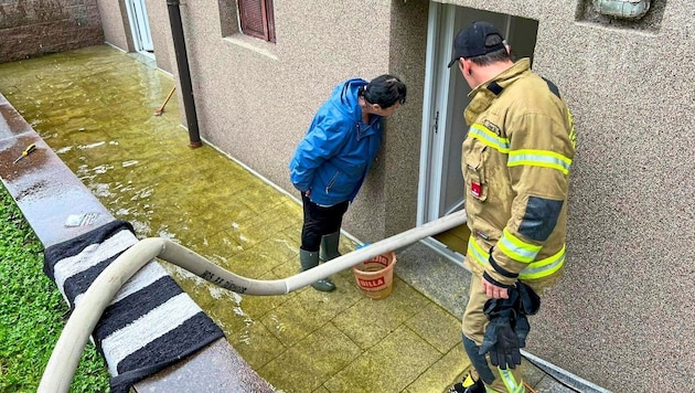 Several cellars in northern Flachgau were flooded on Monday. (Bild: Markus Tschepp)