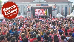 Bis zu 150.000 Besucher werden beim Public Viewing vor dem Klagenfurter Rathaus erwartet. (Bild: Dobesch GmbH)