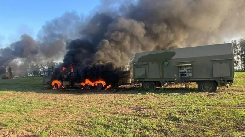 This picture allegedly shows the Russian S-300 missile system on Russian territory. (Bild: Iryna Wereschtschuk/facebook.com)