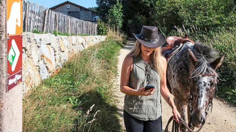 Mit WANDI, der neuen App speziell für Wanderreiter, lassen sich Ritte gut im Voraus planen. (Bild: Pferdereich Mühlviertler Alm/Hermann Erber)