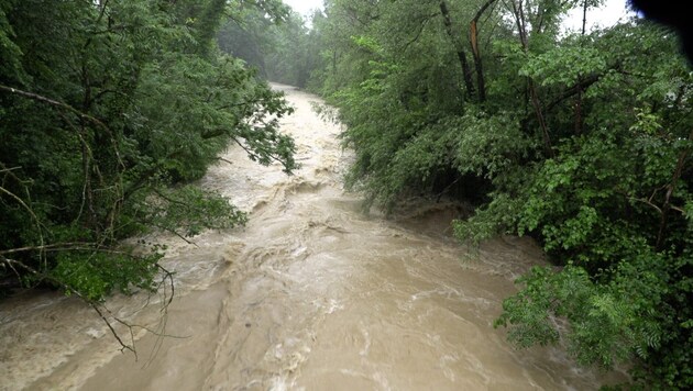 Wassermassen strömten zuletzt durch die kleinen Bäche im Leiblachtal und wurden zur Bedrohung für die Anrainer. (Bild: Shourot)