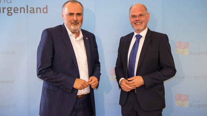 Governor Hans Peter Doskozil and Franz Öller, Commercial Director of Gesundheit Burgenland. (Bild: LMS)