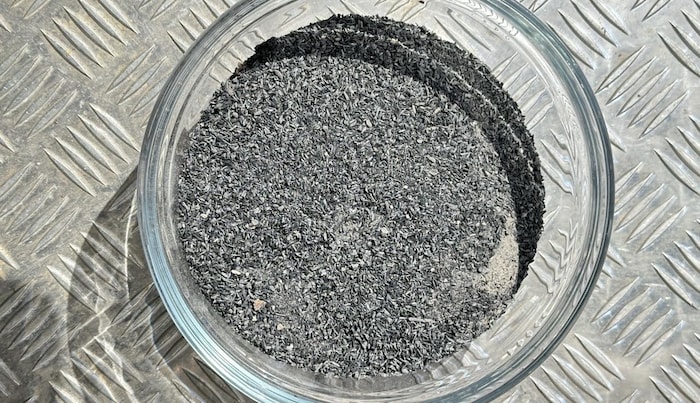 The solid residue can be recycled.