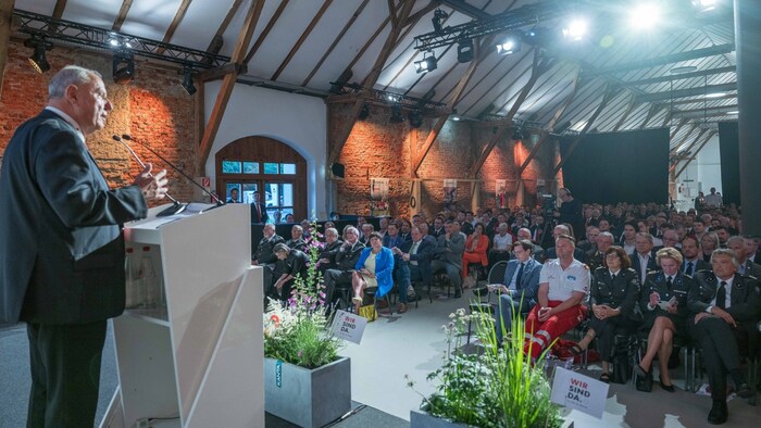 Neo-Präsident Siegfried Schrittwieser bei der Generalversammlung des steirischen Roten Kreuzes in Graz.