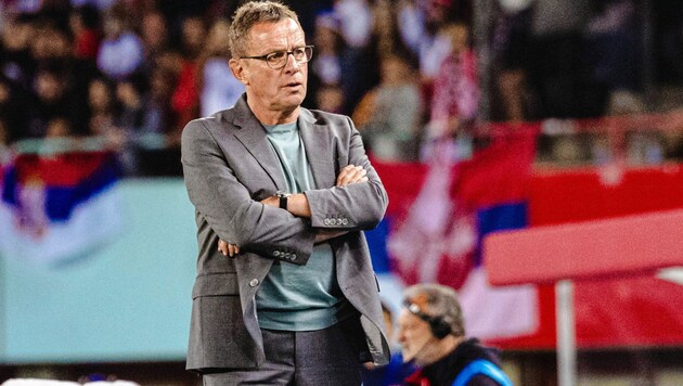 Ralf Rangnick sustained a cut while celebrating. (Bild: Urbantschitsch Mario)