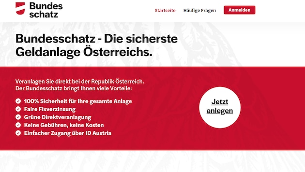 Screenshot der originalen Bundesschatz-Website (Bild: bundesschatz.at)